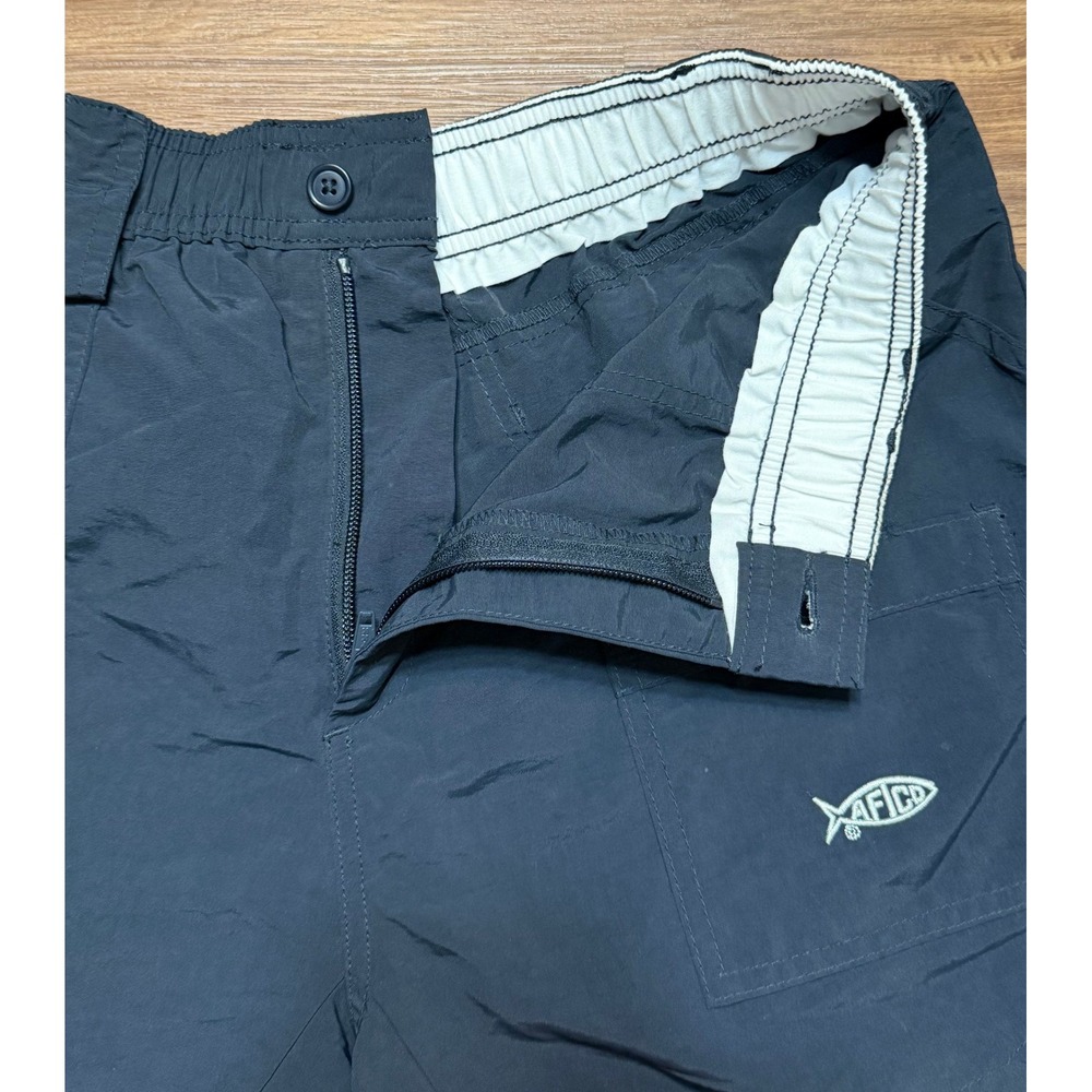 AFTCO Mens The Original Fishing 5" Shorts Navy Blue Nylon Utility Cargo Size 32 - Picture 4 of 9